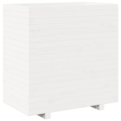 Plantenbak 70x40x72,5 cm massief grenenhout wit