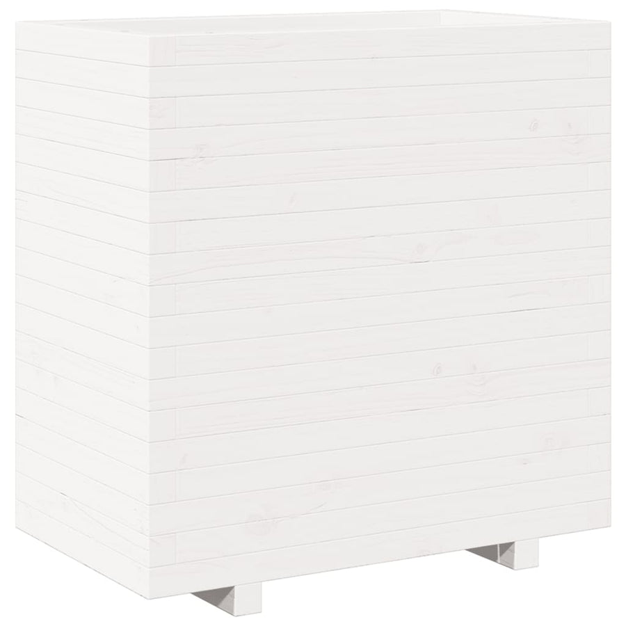 Plantenbak 70x40x72,5 cm massief grenenhout wit