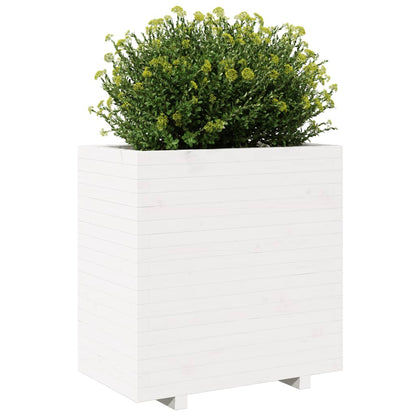 Plantenbak 70x40x72,5 cm massief grenenhout wit