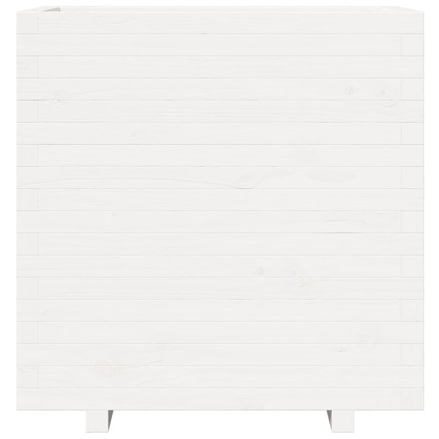 Plantenbak 70x40x72,5 cm massief grenenhout wit