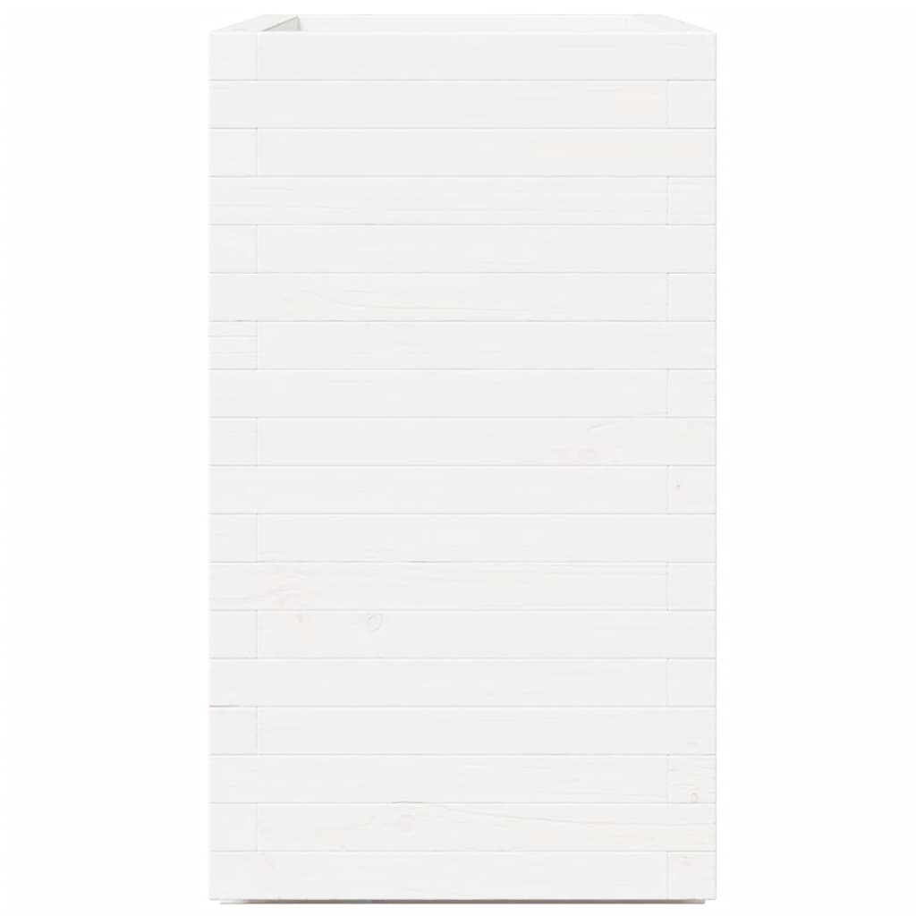 Plantenbak 70x40x72,5 cm massief grenenhout wit