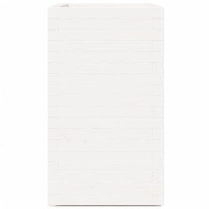 Plantenbak 70x40x72,5 cm massief grenenhout wit