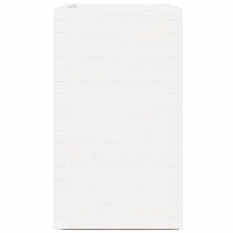 Plantenbak 70x40x72,5 cm massief grenenhout wit