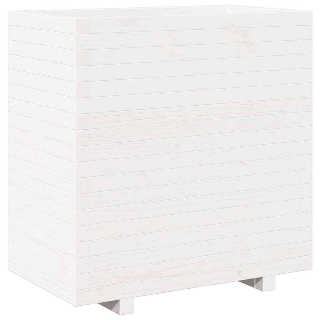 Plantenbak 70x40x72,5 cm massief grenenhout wit