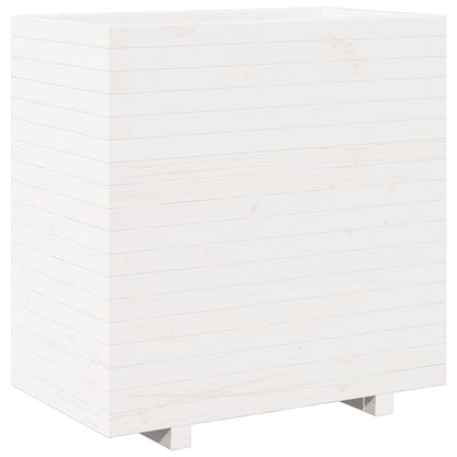 Plantenbak 70x40x72,5 cm massief grenenhout wit