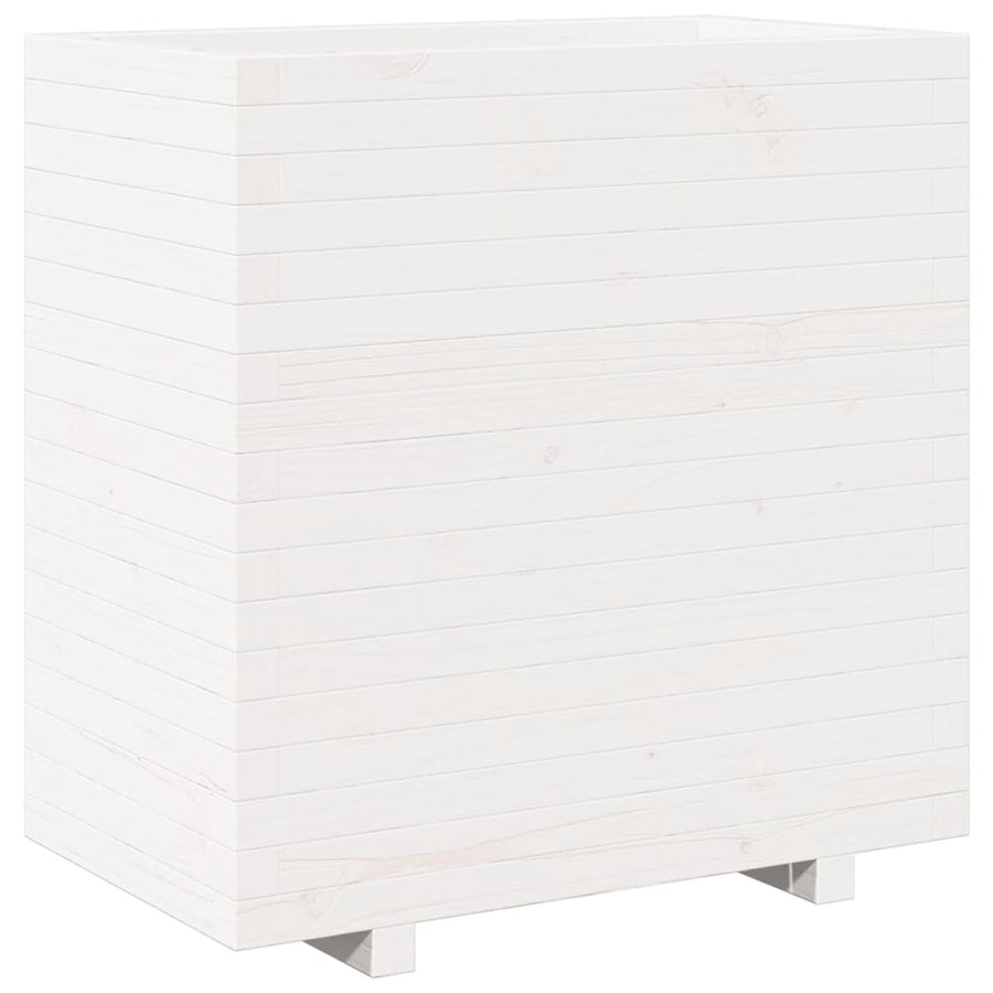 Plantenbak 70x40x72,5 cm massief grenenhout wit