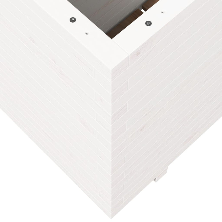 Plantenbak 70x40x72,5 cm massief grenenhout wit