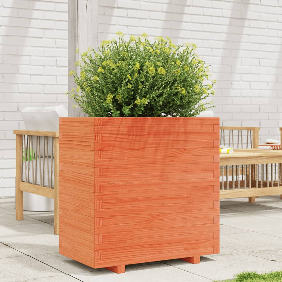 Plantenbak 70x40x72,5 cm massief grenenhout wasbruin