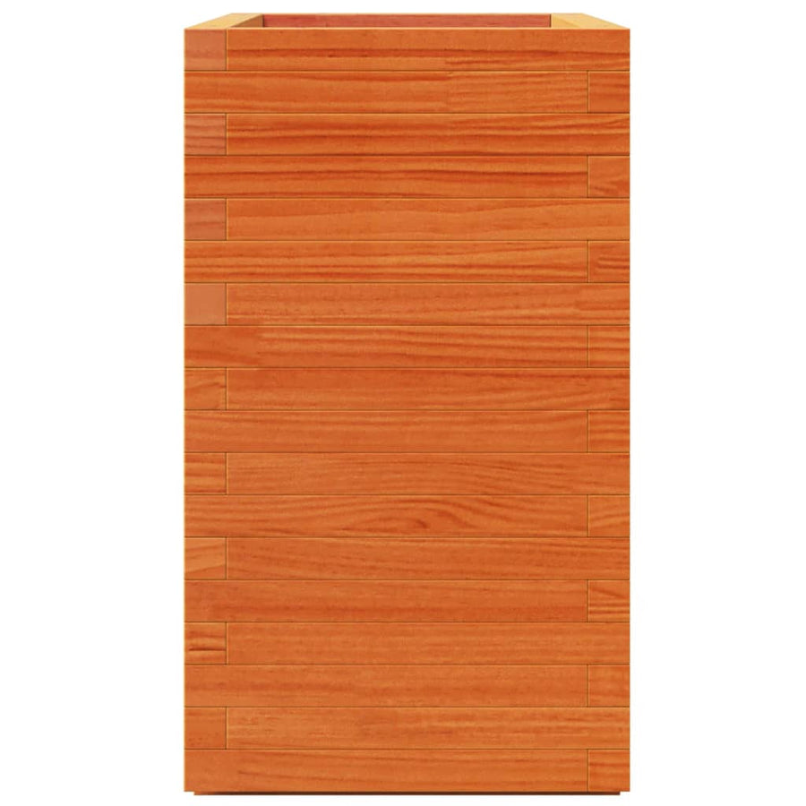 Plantenbak 70x40x72,5 cm massief grenenhout wasbruin