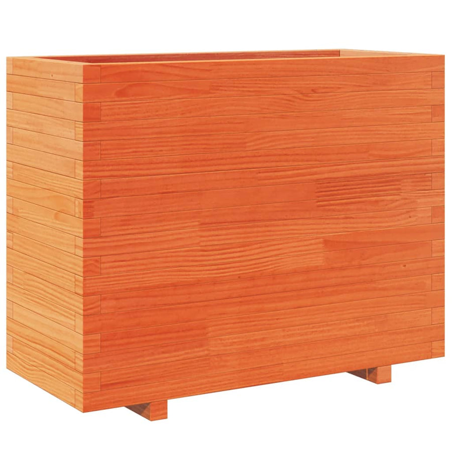 Plantenbak 90x40x72,5 cm massief grenenhout wasbruin