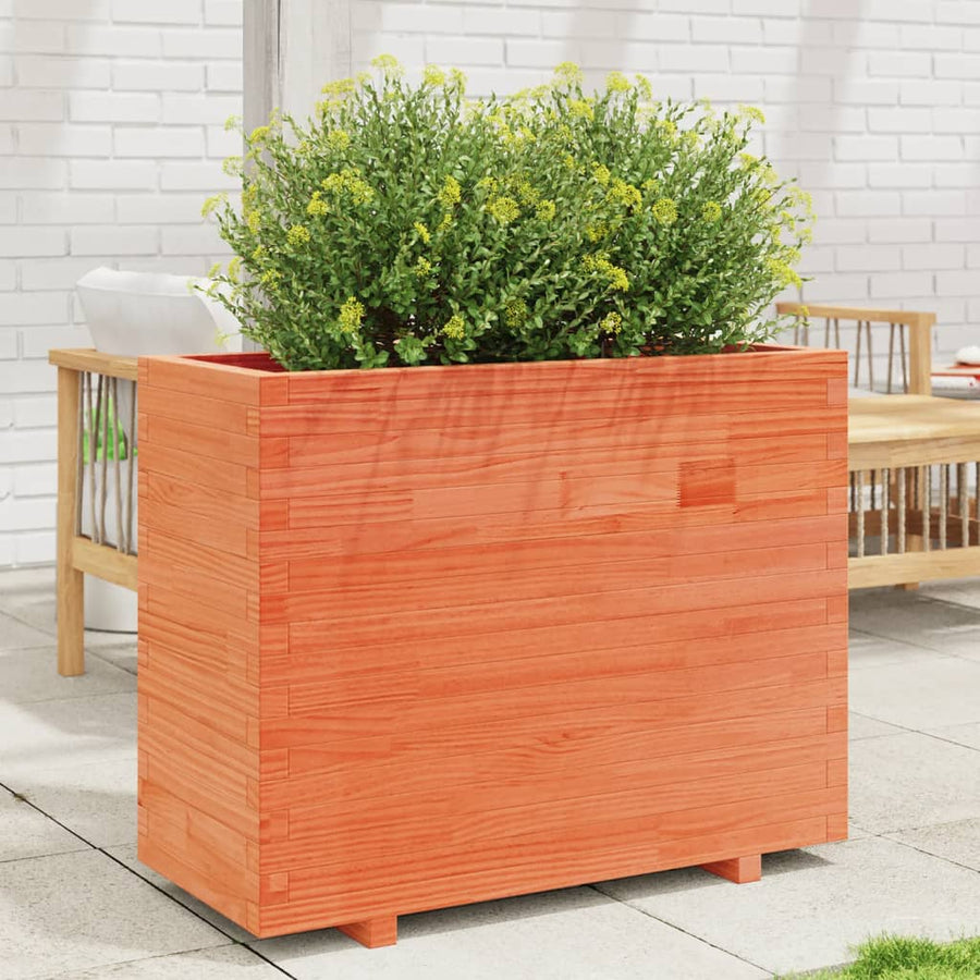 Plantenbak 90x40x72,5 cm massief grenenhout wasbruin