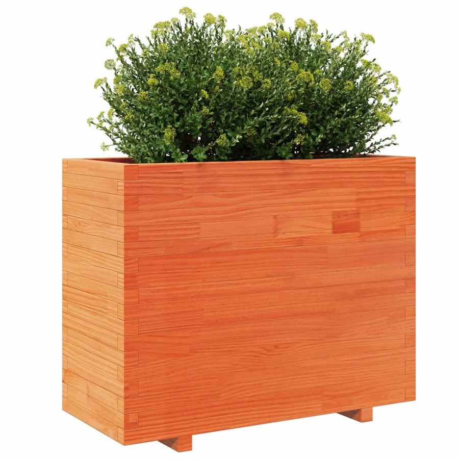 Plantenbak 90x40x72,5 cm massief grenenhout wasbruin