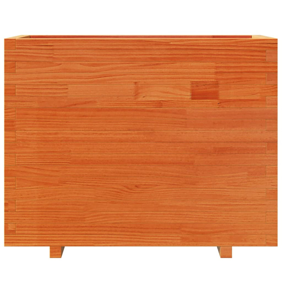Plantenbak 90x40x72,5 cm massief grenenhout wasbruin