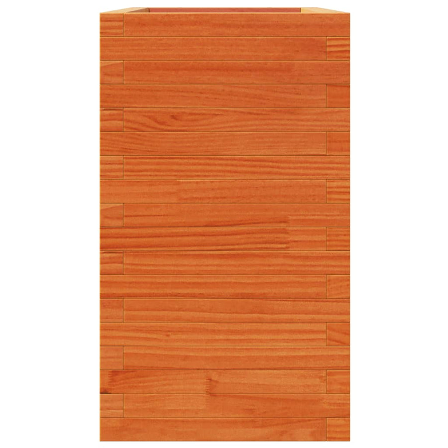 Plantenbak 90x40x72,5 cm massief grenenhout wasbruin