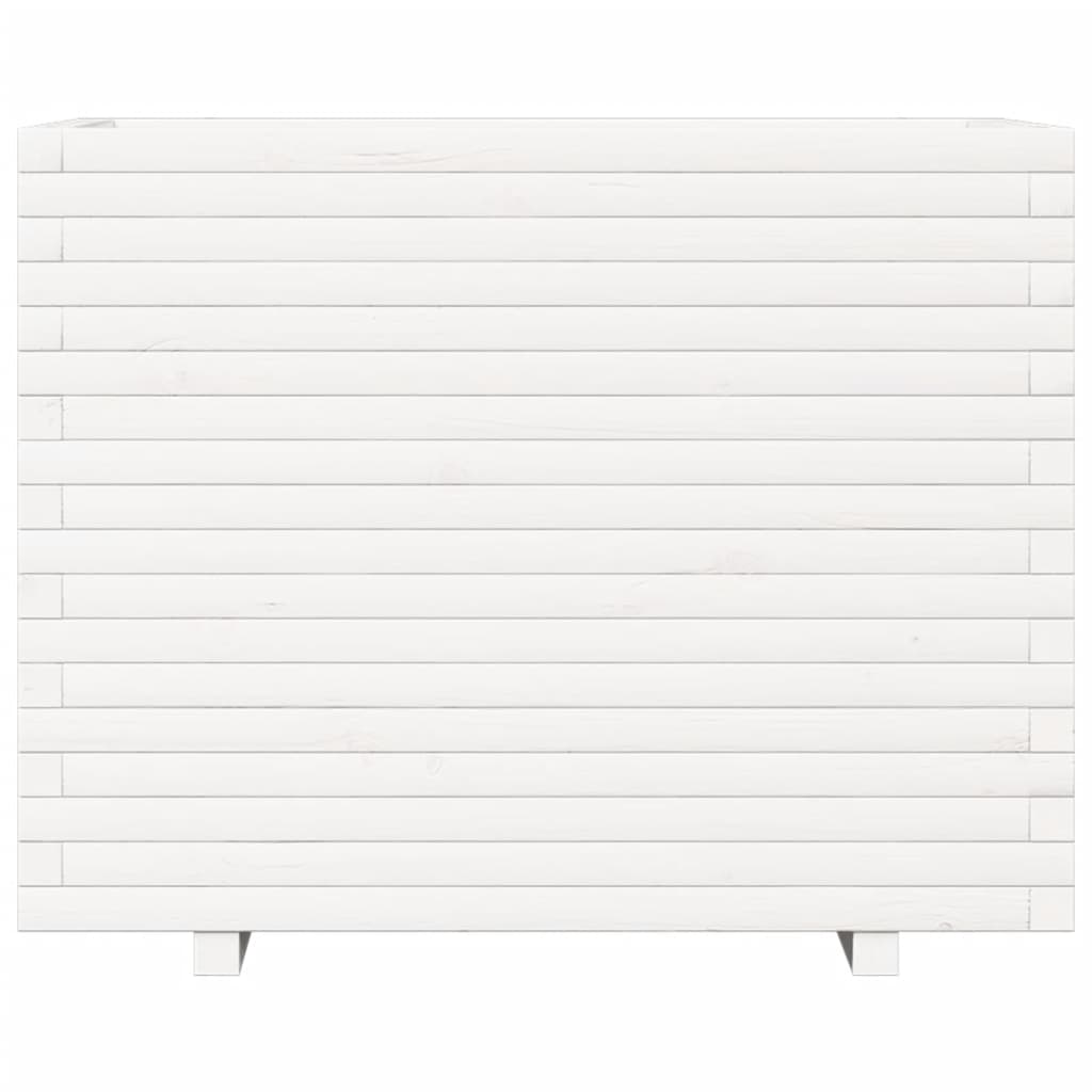 Plantenbak 90x60x72,5 cm massief grenenhout wit