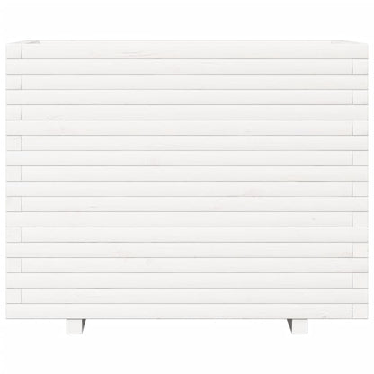 Plantenbak 90x60x72,5 cm massief grenenhout wit