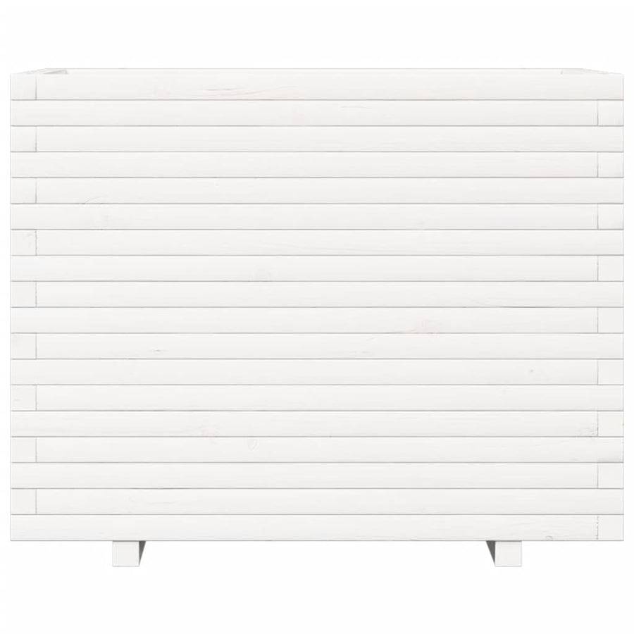 Plantenbak 90x60x72,5 cm massief grenenhout wit