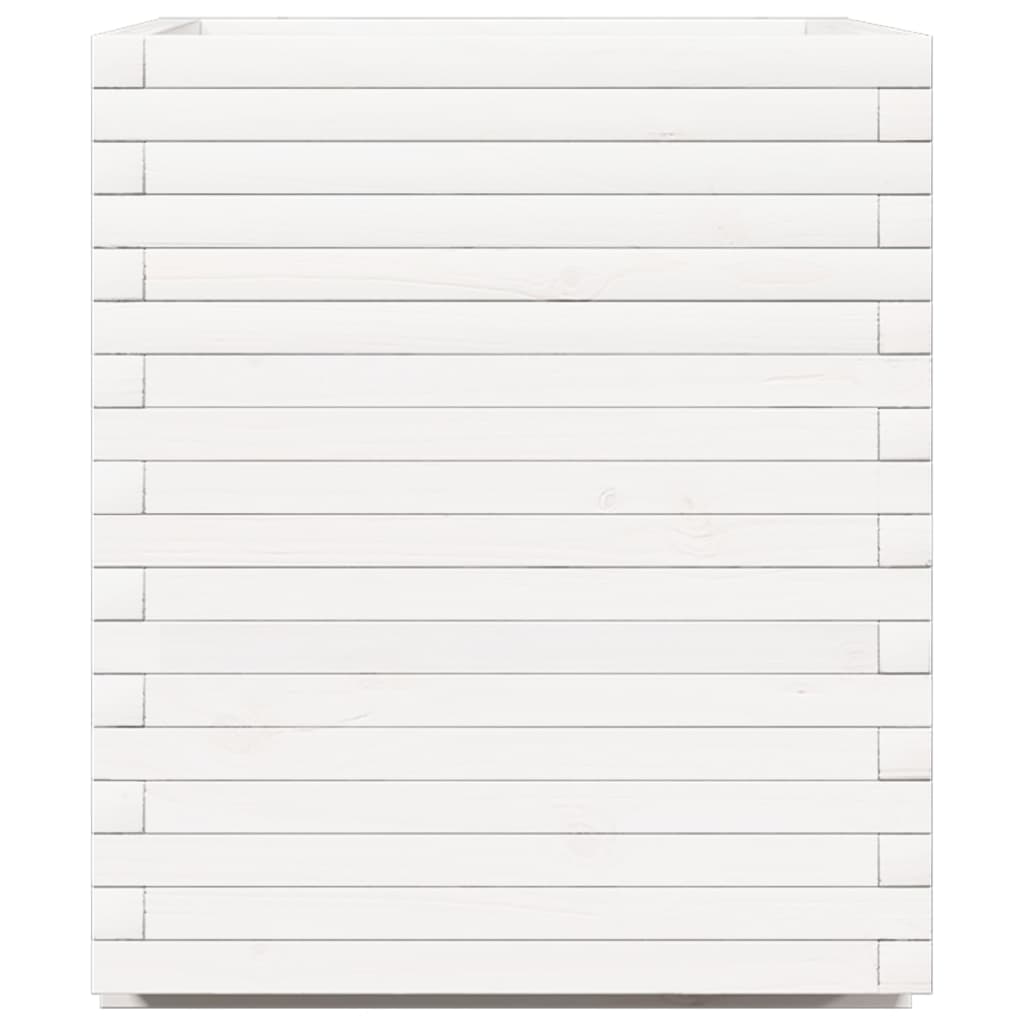 Plantenbak 90x60x72,5 cm massief grenenhout wit