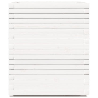 Plantenbak 90x60x72,5 cm massief grenenhout wit