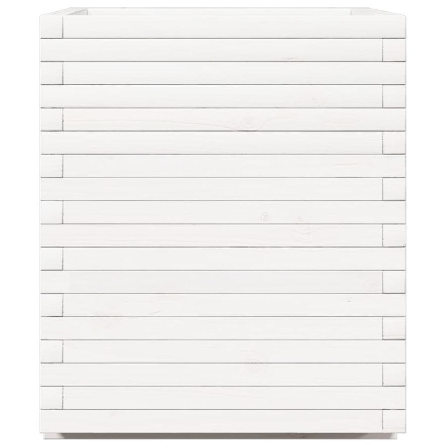 Plantenbak 90x60x72,5 cm massief grenenhout wit