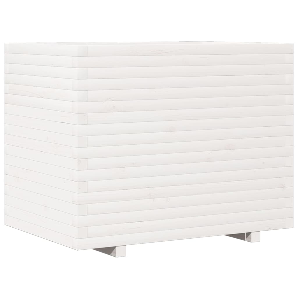 Plantenbak 90x60x72,5 cm massief grenenhout wit