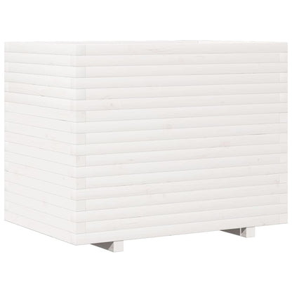 Plantenbak 90x60x72,5 cm massief grenenhout wit