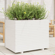 Plantenbak 90x60x72,5 cm massief grenenhout wit
