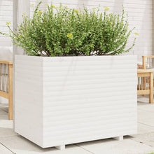 Plantenbak 90x60x72,5 cm massief grenenhout wit