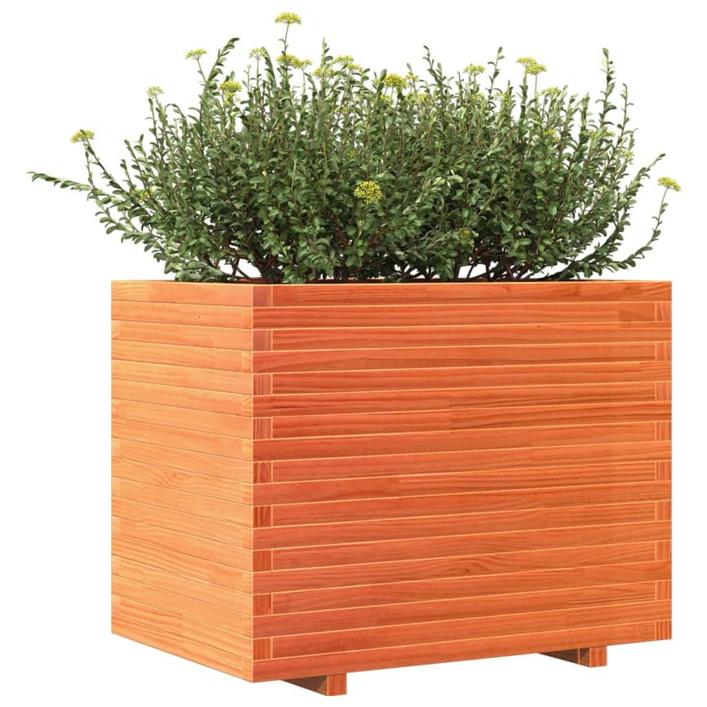 Plantenbak 90x60x72,5 cm massief grenenhout wasbruin