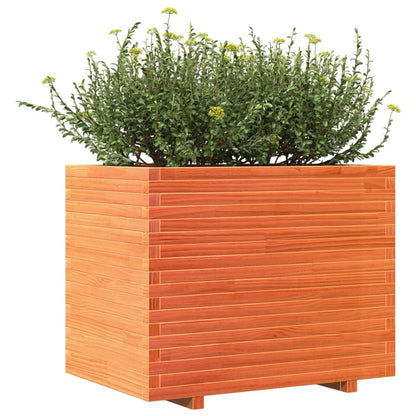 Plantenbak 90x60x72,5 cm massief grenenhout wasbruin