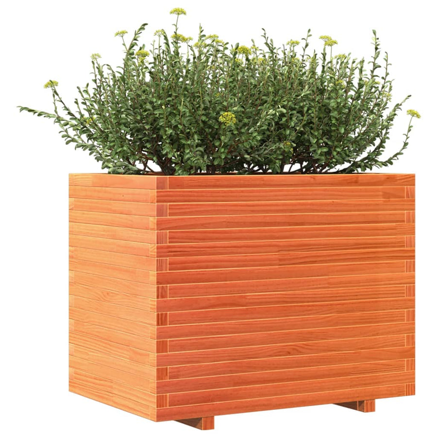 Plantenbak 90x60x72,5 cm massief grenenhout wasbruin