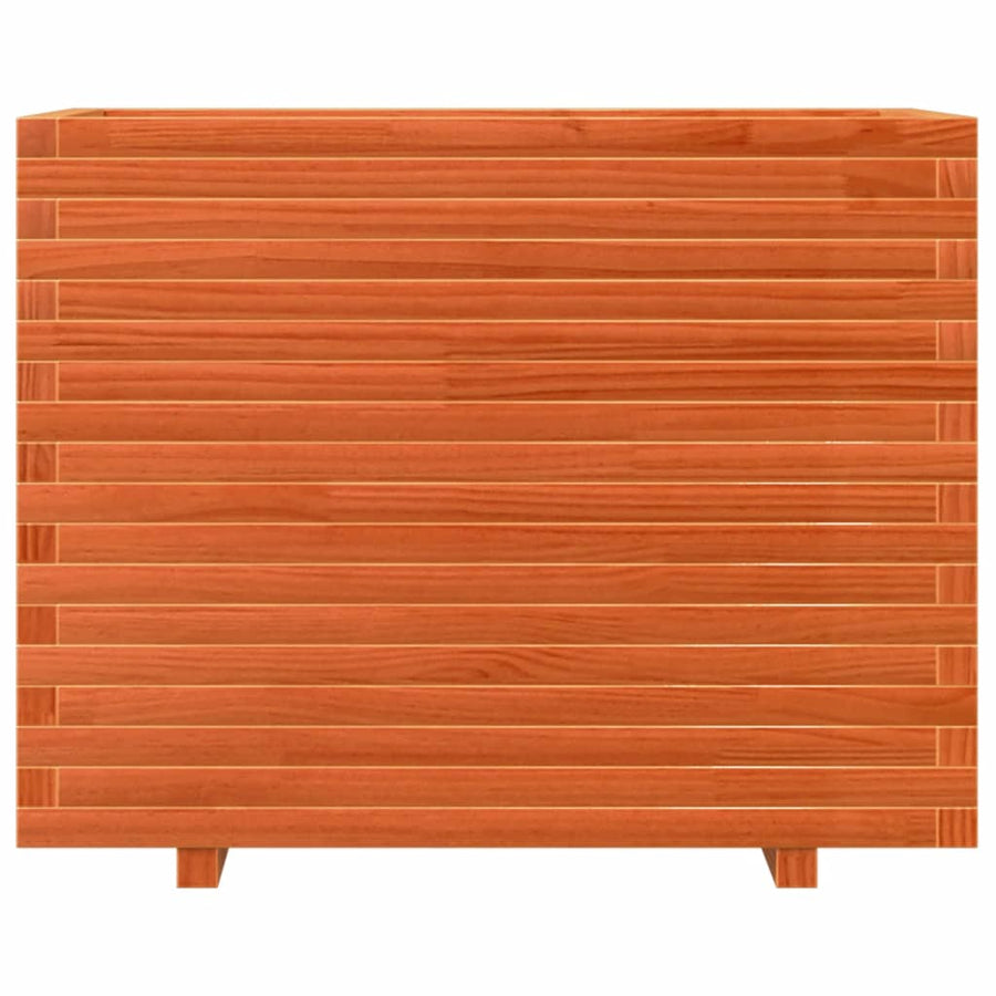 Plantenbak 90x60x72,5 cm massief grenenhout wasbruin