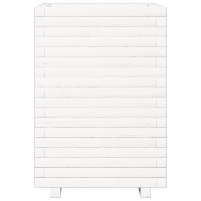Plantenbak 50x50x72 cm massief grenenhout wit