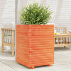Planter 50x50x72 cm solid pine antique brown