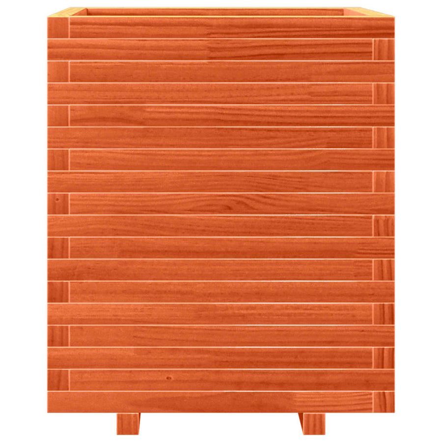 Plantenbak 60x60x72 cm massief grenenhout wasbruin