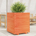 Planter 60x60x72 cm solid pine washed brown