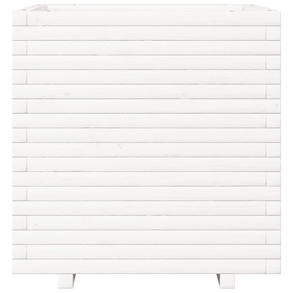 Plantenbak 70x70x72 cm massief grenenhout wit