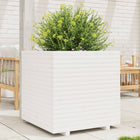 Planter 70x70x72 cm solid pine white
