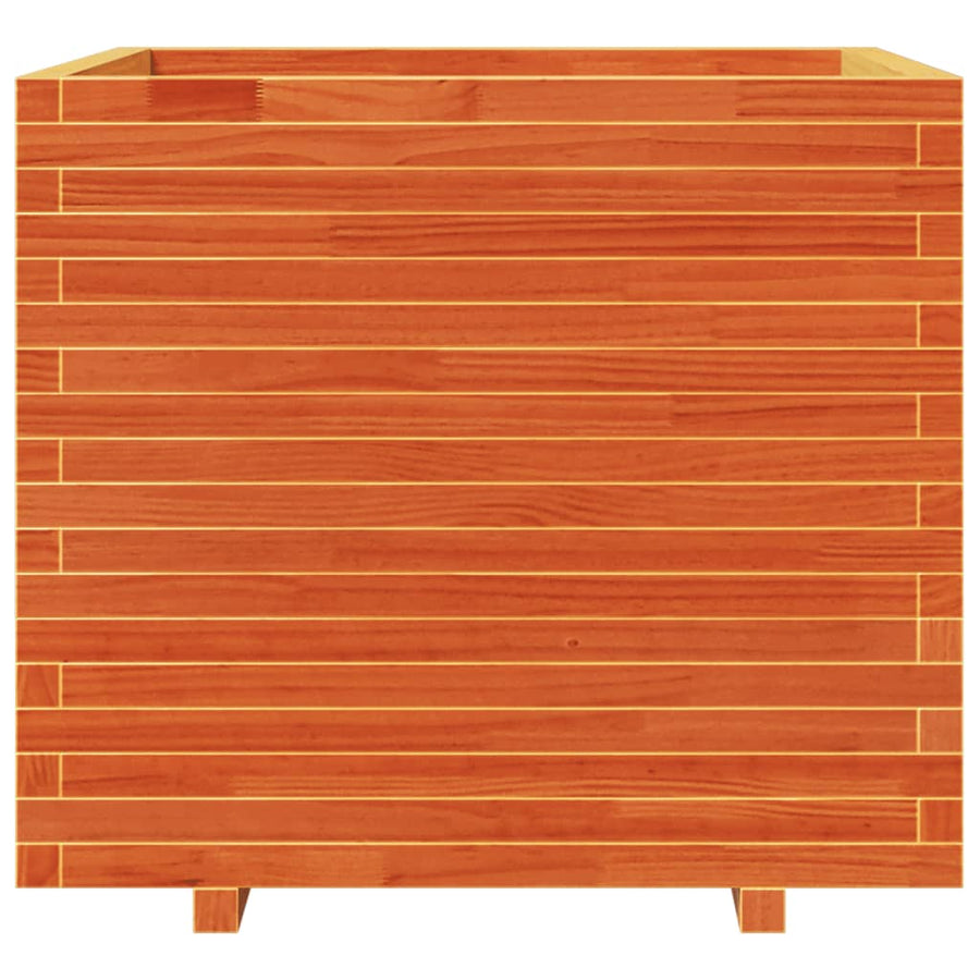 Plantenbak 80x80x72 cm massief grenenhout wasbruin
