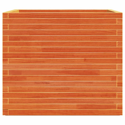 Plantenbak 80x80x72 cm massief grenenhout wasbruin