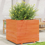 Plantenbak massief grenenhout 80x80x72 cm wasbruin