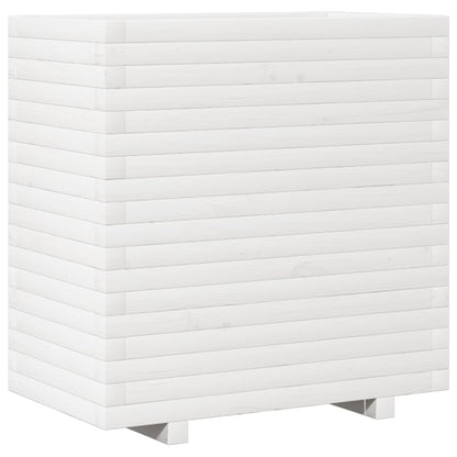 Plantenbak 70x40x72 cm massief grenenhout wit