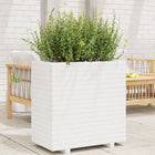 Planter 70x40x72 cm solid pine white