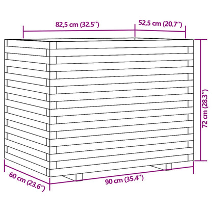 Plantenbak 90x60x72 cm massief grenenhout