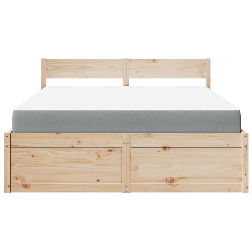 Bed met lades en matras massief grenenhout 160x200 cm