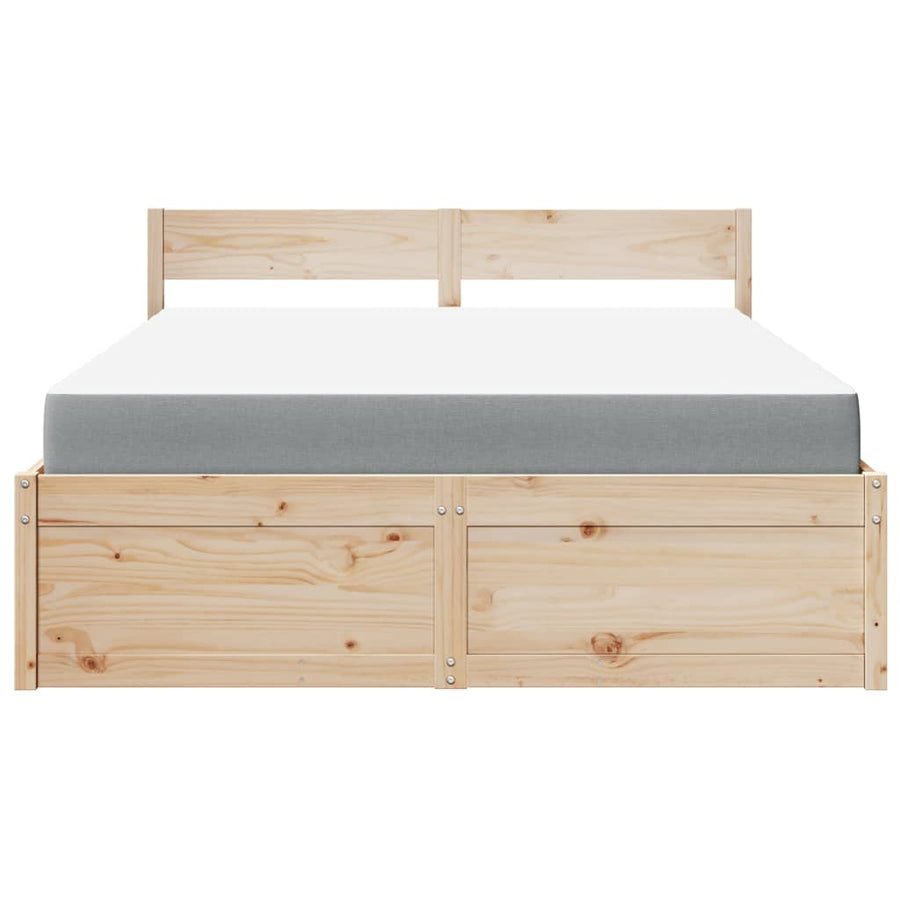 Bed met lades en matras massief grenenhout 160x200 cm