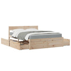 Bed met lades en matras massief grenenhout 160x200 cm