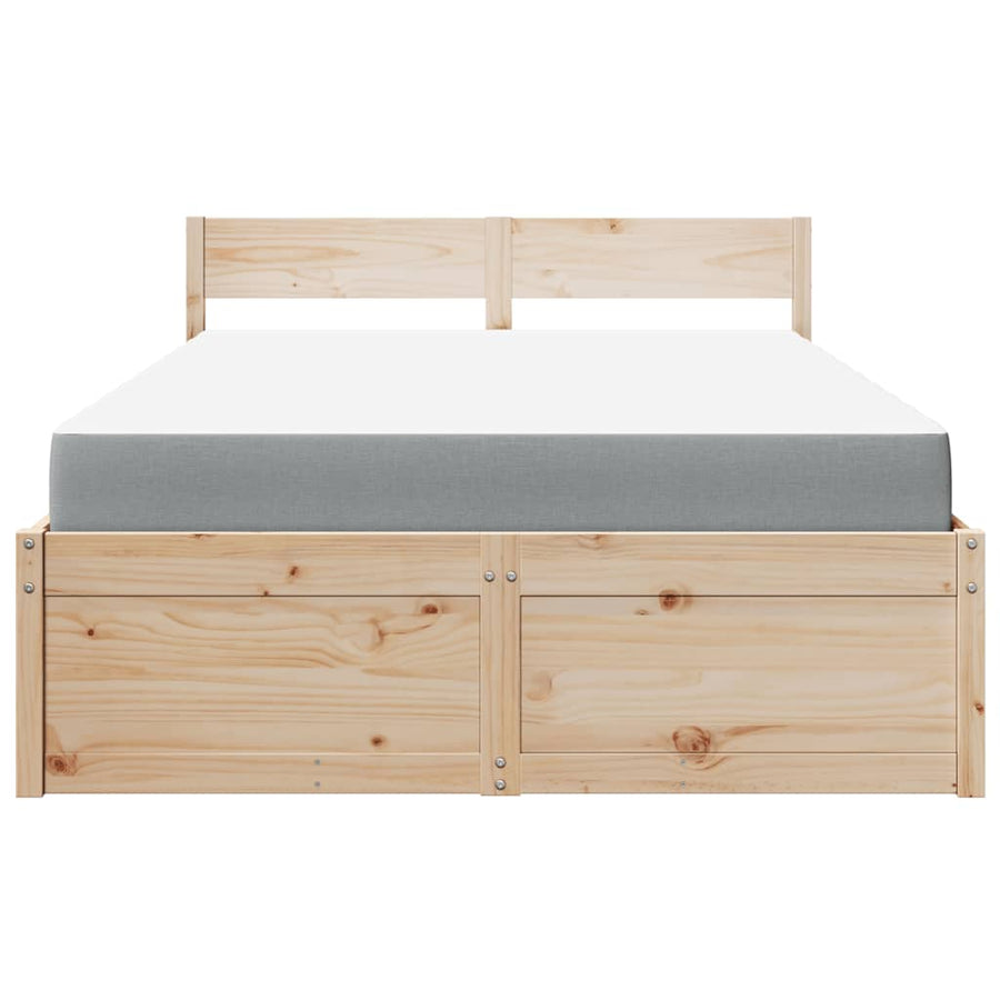 Bed met lades en matras massief grenenhout 120x200 cm