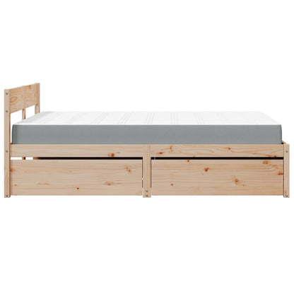 Bed met lades en matras massief grenenhout 120x200 cm