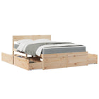 Bed met lades en matras massief grenenhout 120x200 cm